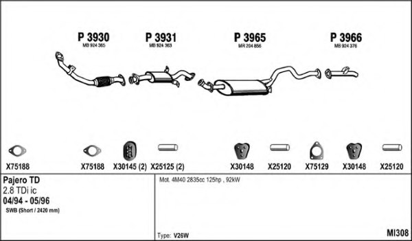 FENNO MI308 Exhaust System